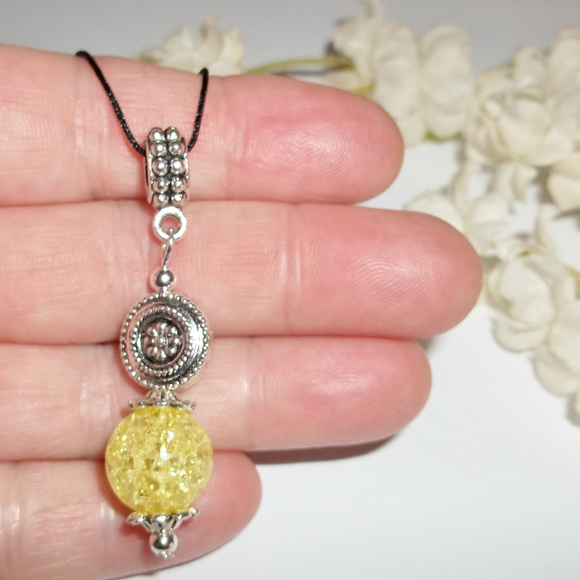 Yellow Necklace Adjustable Size Handmade Beaded Fashion Jewelry Gift NWT 5019 - Picture 7 of 11